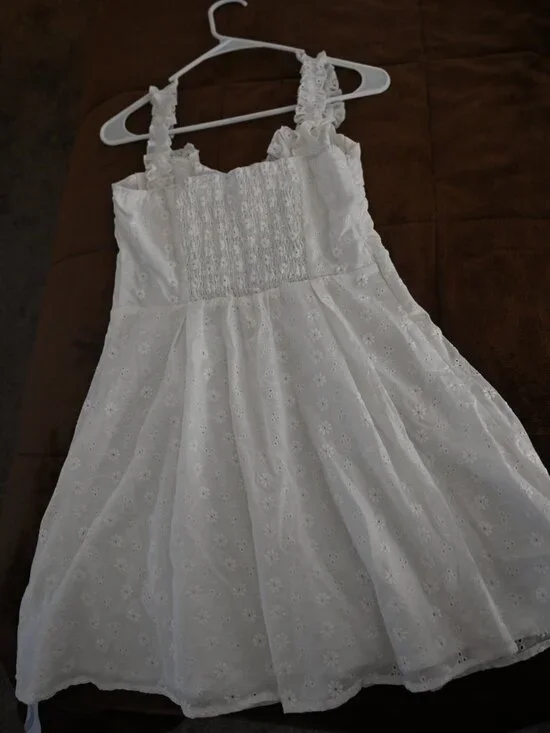 White Ruffle Dress - Picture 8 of 10